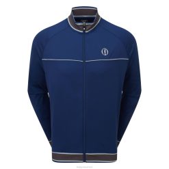 ZHZH1081 jaqueta de malha aberta aberta azul Footjoy aberto azul