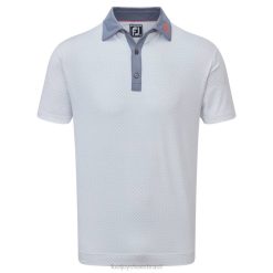 ZHZH108 lisle com estampa de pontos de diamante branco e cinza Footjoy branco-cinza