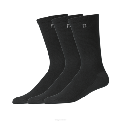 ZHZH1133 pacote preto comfortsof tripulação 3 pares Footjoy preto