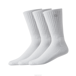 ZHZH1135 conforto da tripulação pacote de 3 pares branco Footjoy branco