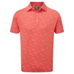 ZHZH115 cardume de peixes estampa lisle laranja Footjoy laranja