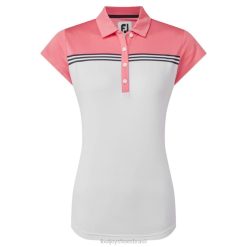 ZHZH1370 bloco de cores projetado com coral branco-brilhante lisle Footjoy coral branco-brilhante