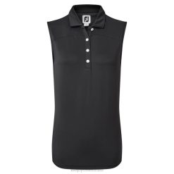 ZHZH1388 lisle malha preta sem mangas nas costas Footjoy preto
