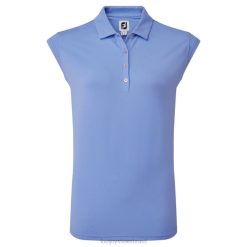 ZHZH1395 manga curta em malha canelada azul Footjoy azul