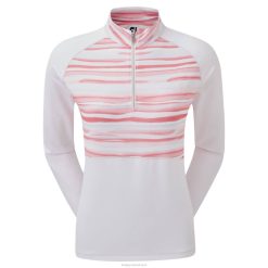ZHZH1433 camada intermediária em aquarela de camisa branca com meio zíper Footjoy branco