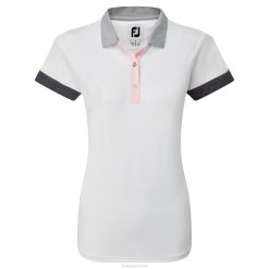 ZHZH1554 pique bloqueado de mulheres brancas Footjoy branco