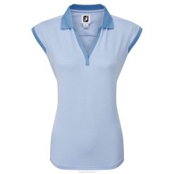 ZHZH1556 azul jay-branco feminino listrado ponta a ponta Footjoy azul gaio-branco