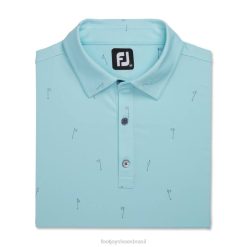 ZHZH1736 gola auto lisle com estampa azul de 18 furos Footjoy azul