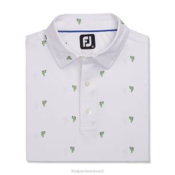 ZHZH1749 colarinho lisle com estampa de cacto branco Footjoy branco