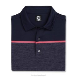 ZHZH1761 spacedye bloco lisle colarinho azul marinho Footjoy marinha
