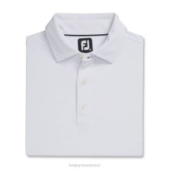 ZHZH1862 desempenho stretch piquê sólido auto colarinho branco Footjoy branco