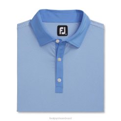 ZHZH1925 estampa mini check list lisle branco-lagoa Footjoy lagoa-branca