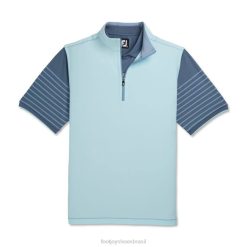 ZHZH2044 colete escovado com zíper nas costas azul-celeste Footjoy azul