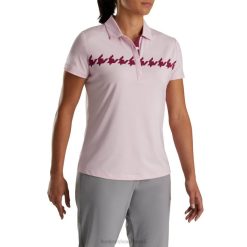 ZHZH2372 manga boné estampa houndstooth feminino rosa Footjoy rosa