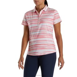 ZHZH2382 manga curta aquarela feminina coral brilhante Footjoy coral brilhante