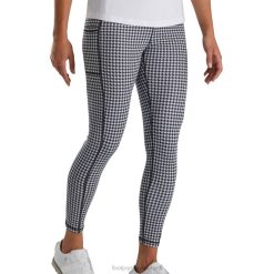 ZHZH2449 legging com estampa houndstooth feminina preta Footjoy preto
