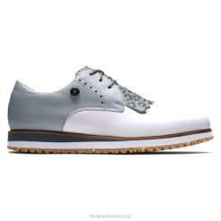 ZHZH2533 esporte retrô branco-cinza claro - estilo kiltie feminino da temporada anterior Footjoy branco-cinza claro