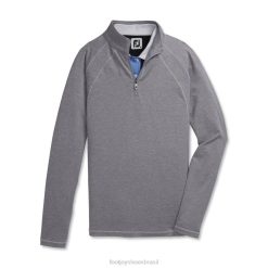 ZHZH2580 jersey tricotado com zíper quarto camada intermediária feminino estilo temporada anterior cinza mesclado Footjoy urze cinza