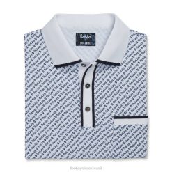 ZHZH2684 polo branca com estampa fj em piquê Footjoy branco