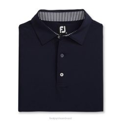 ZHZH2701 colarinho lisle sólido azul marinho Footjoy marinha