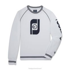 ZHZH2752 gola redonda raglan terry francesa branca Footjoy branco