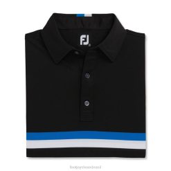 ZHZH2864 faixa dupla no peito estilo piquê da temporada anterior preto-cobalto-branco Footjoy preto-cobalto-branco