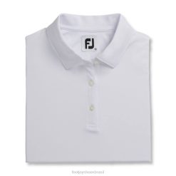 ZHZH2942 prodry interlock camisa sem mangas com gola própria feminina branca Footjoy branco