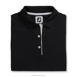 ZHZH2943 Prodry interlock camisa sem mangas com gola própria feminina preta Footjoy preto