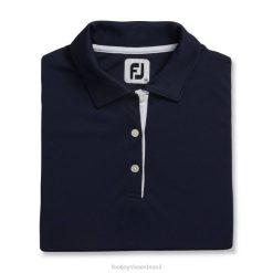 ZHZH2945 prodry interlock camisa sem mangas com gola própria feminina azul marinho Footjoy marinha