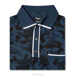 ZHZH425 polo piquê com ponta camuflada azul Footjoy camuflagem azul