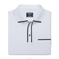 ZHZH427 polo piquê com ponta branca Footjoy branco