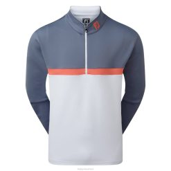 ZHZH508 pulôver chill-out colorido bloqueado branco-ardósia-coral Footjoy ardósia-branco-coral