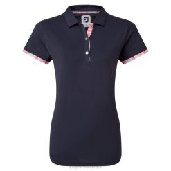 ZHZH563 piquê com acabamento aquarela marinho Footjoy marinha