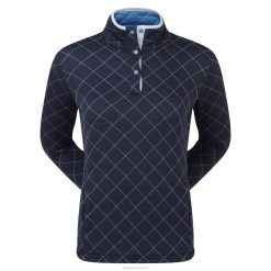 ZHZH617 camisa feminina azul marinho acolchoada na camada intermediária Footjoy marinha