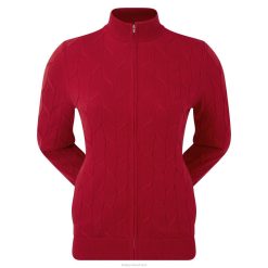ZHZH623 pulôver feminino vermelho com zíper completo Footjoy vermelho