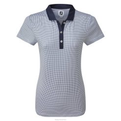 ZHZH734 camisa lisle feminina azul marinho sem mangas com acabamento no pescoço Footjoy marinha