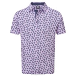 ZHZH904 sombra palma estampa piquê lavanda-marinho Footjoy lavanda-marinho