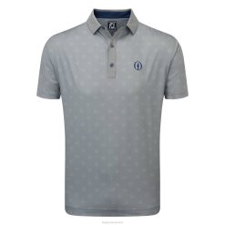 ZHZH977 polo com foulard com logotipo prateado antigo Footjoy prata antiga